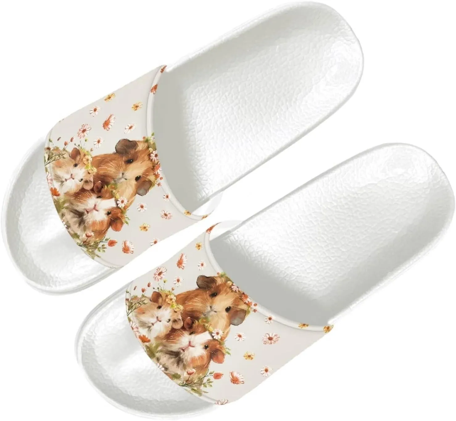 HUGS IDEA Women's Open Toe Slide Sandals Summer Slip-on House Shoes Anti-slip Beach Spa Flip Flops