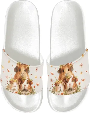 HUGS IDEA Women's Open Toe Slide Sandals Summer Slip-on House Shoes Anti-slip Beach Spa Flip Flops