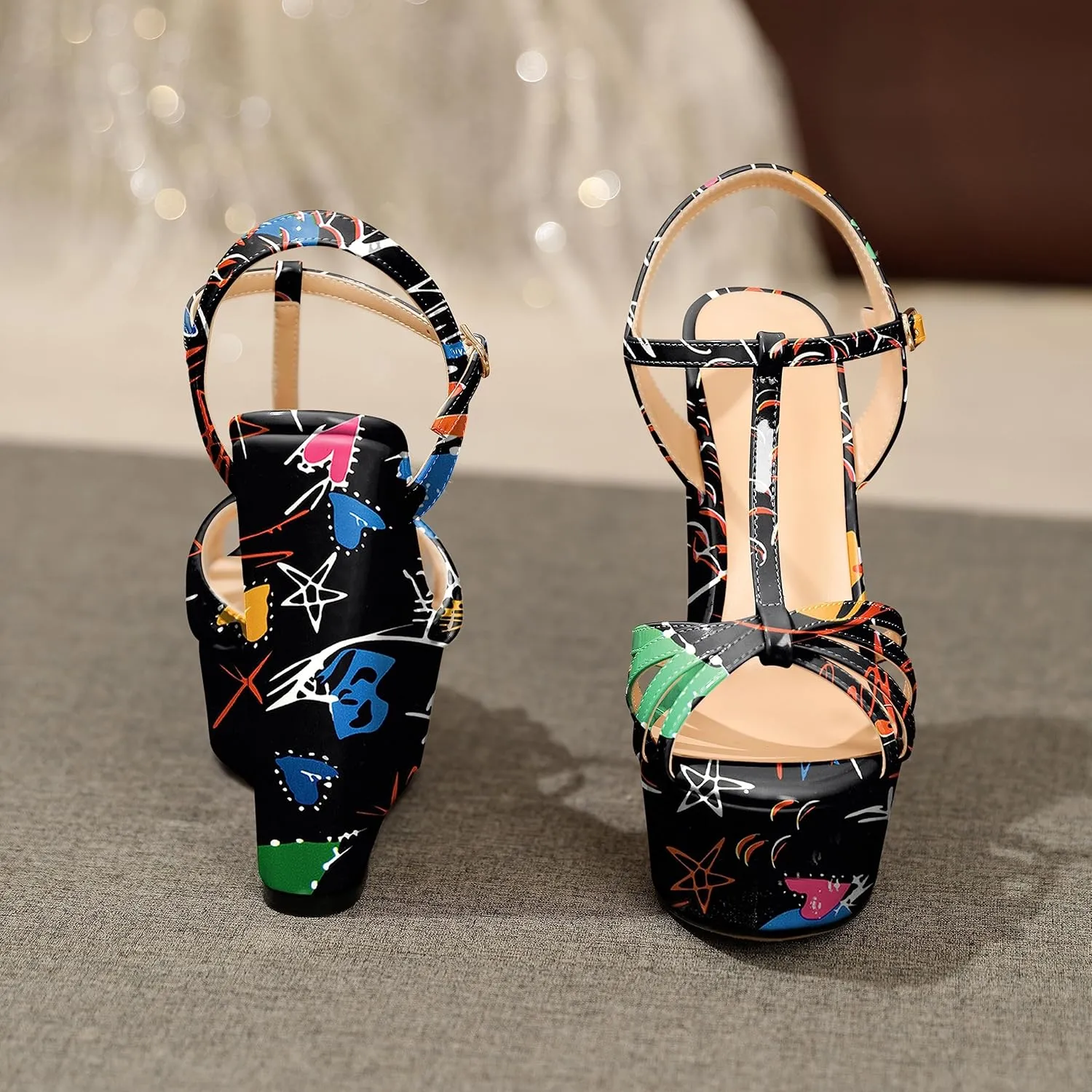 Joseywade Women Heeled Sandals Platform Wedge High Heel Pumps Strappy Peep Open Toe 6 Inch Dress Shoes