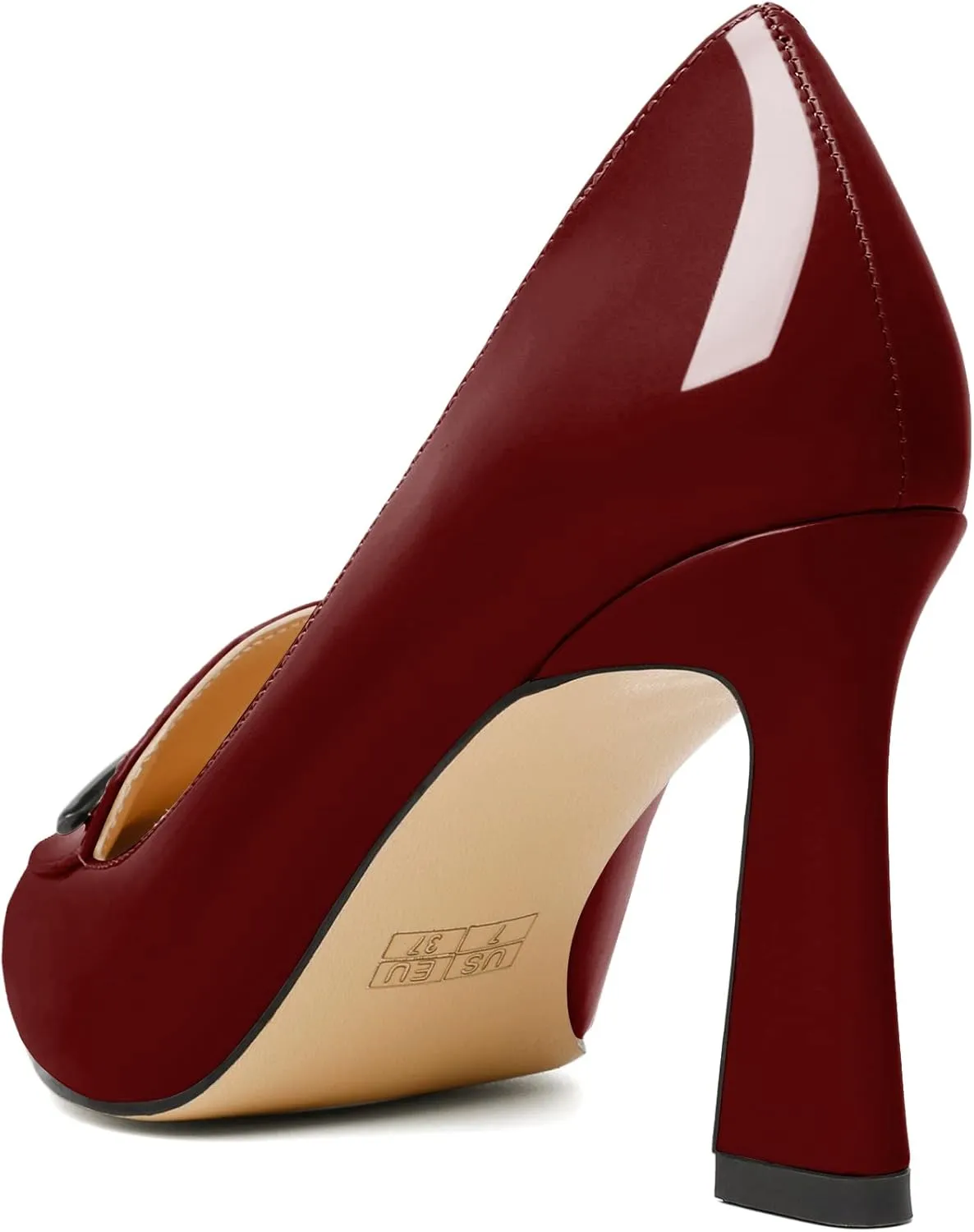 Joseywade Womens High Stilettos Heels Pointed Toe Pumps Slip-on Closed Toe Loafers 3.5 Inch Spool Heel Dress Shoes