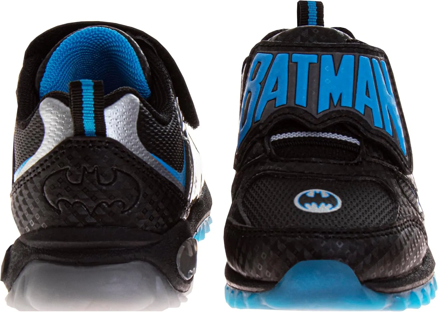 Josmo Boys Batman and The Flash Shoes - Toddler Kids Sneaker Character Superhero Comics Slip on Laceless Runner Lightweight Breathable Sneakers Light up Tennis (Size 6-12 Toddler/Little Kid)