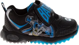 Josmo Boys Batman and The Flash Shoes - Toddler Kids Sneaker Character Superhero Comics Slip on Laceless Runner Lightweight Breathable Sneakers Light up Tennis (Size 6-12 Toddler/Little Kid)