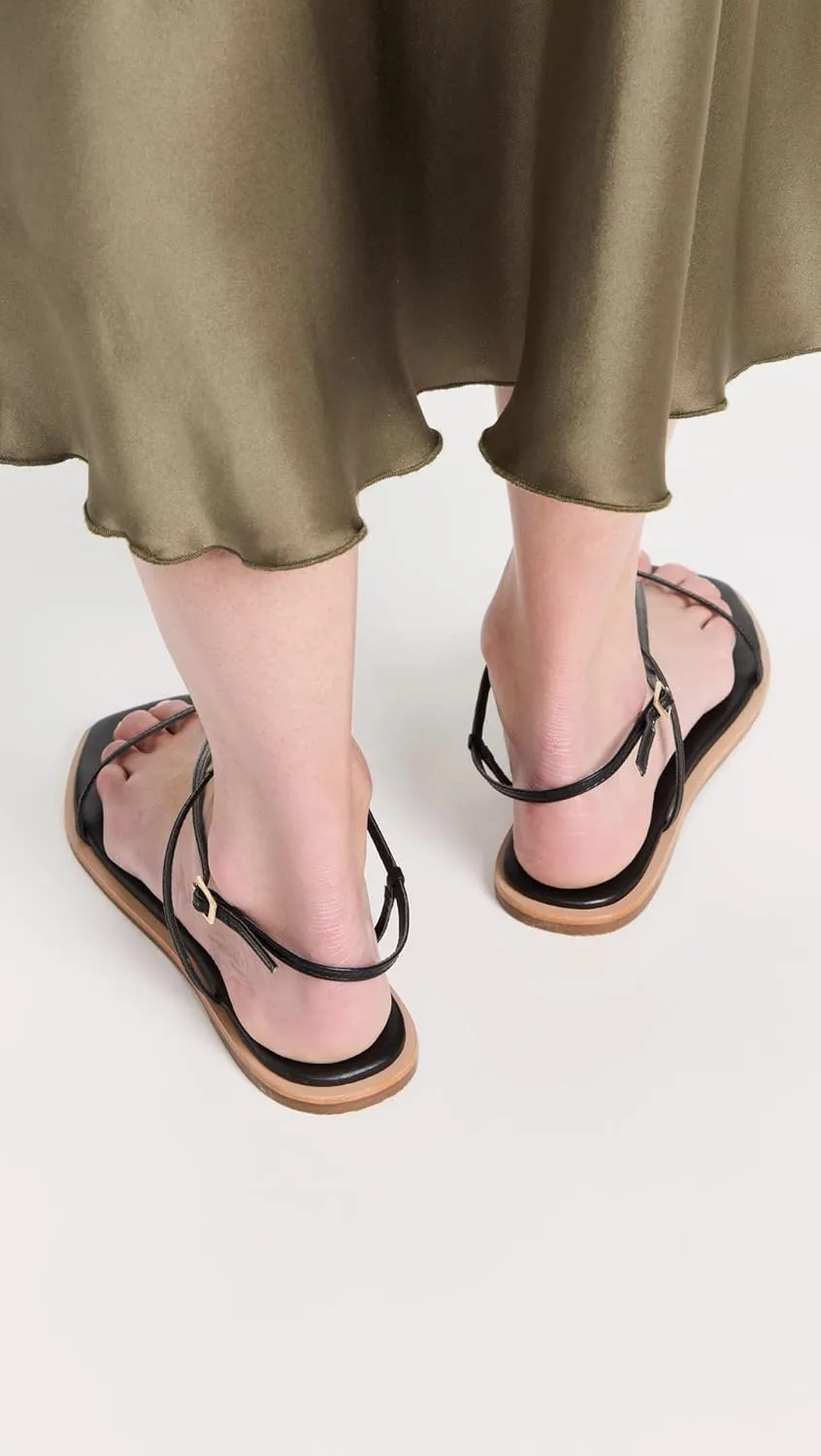KAANAS Women's Alayta Square Toe Naked Sandals