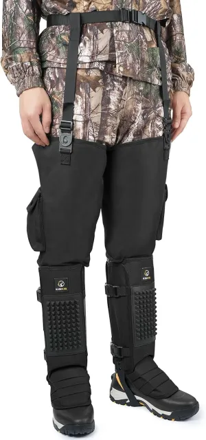 Kalkal Snake Gaiters, 1200D Waterproof Snake Chaps Snake Bite Protection for Ankle to Thigh, Snake Proof Gaiters Snake Guards with Adjustable Size for Men Women