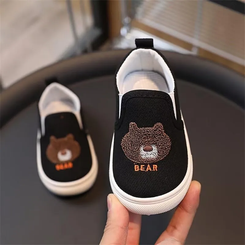 Kid Boy Girl Breathable Cartoon Canvas Shoes for Outdoor School Sport Running Walking