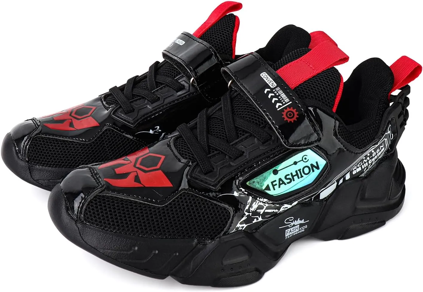 Kid Boys Girls Lightweight Breathable Sneakers Strap Athletic Tennis Shoes for Running Walking