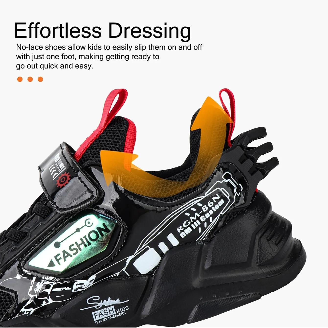 Kid Boys Girls Lightweight Breathable Sneakers Strap Athletic Tennis Shoes for Running Walking