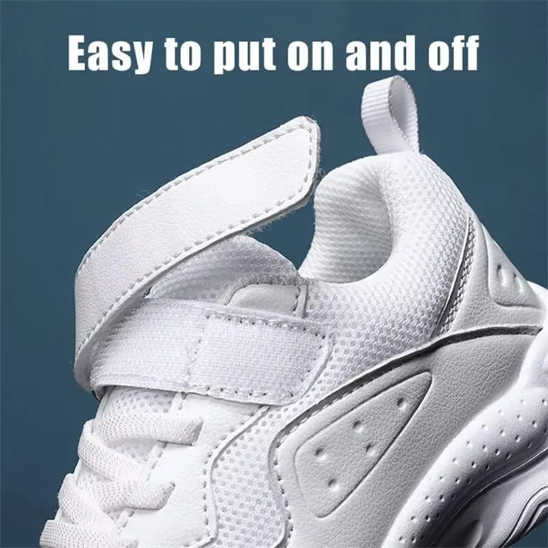 Kids Boy Girl PU Leather Casual Sneakers for Sport Walking Running School
