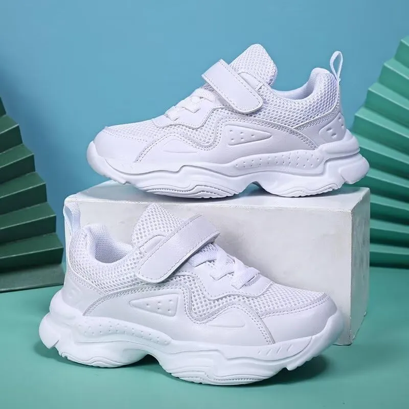 Kids Boy Girl PU Leather Casual Sneakers for Sport Walking Running School