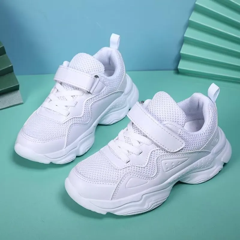 Kids Boy Girl PU Leather Casual Sneakers for Sport Walking Running School