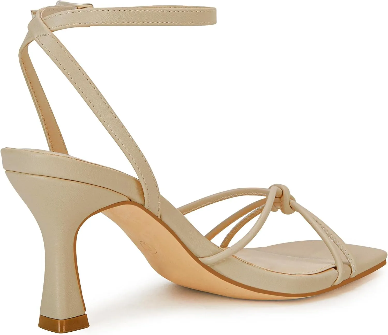 LAICIGO Women's Square Open Toe Heeled Sandals Stiletto Kitten Heel Ankle Buckle Strap Slingback Summer Dress Sandals