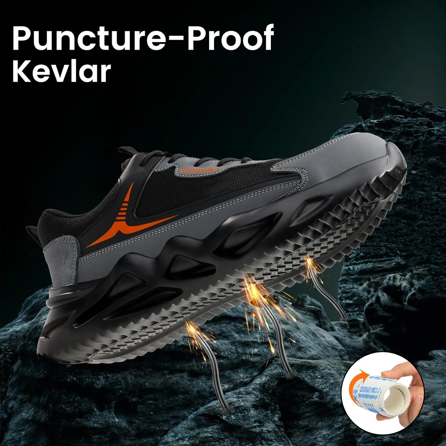 LAoutun Steel Toe Shoes for Men Women Safety Work Shoes Indestructible Steel Toe Sneakers Lightweight Work Shoes Toe Shoes