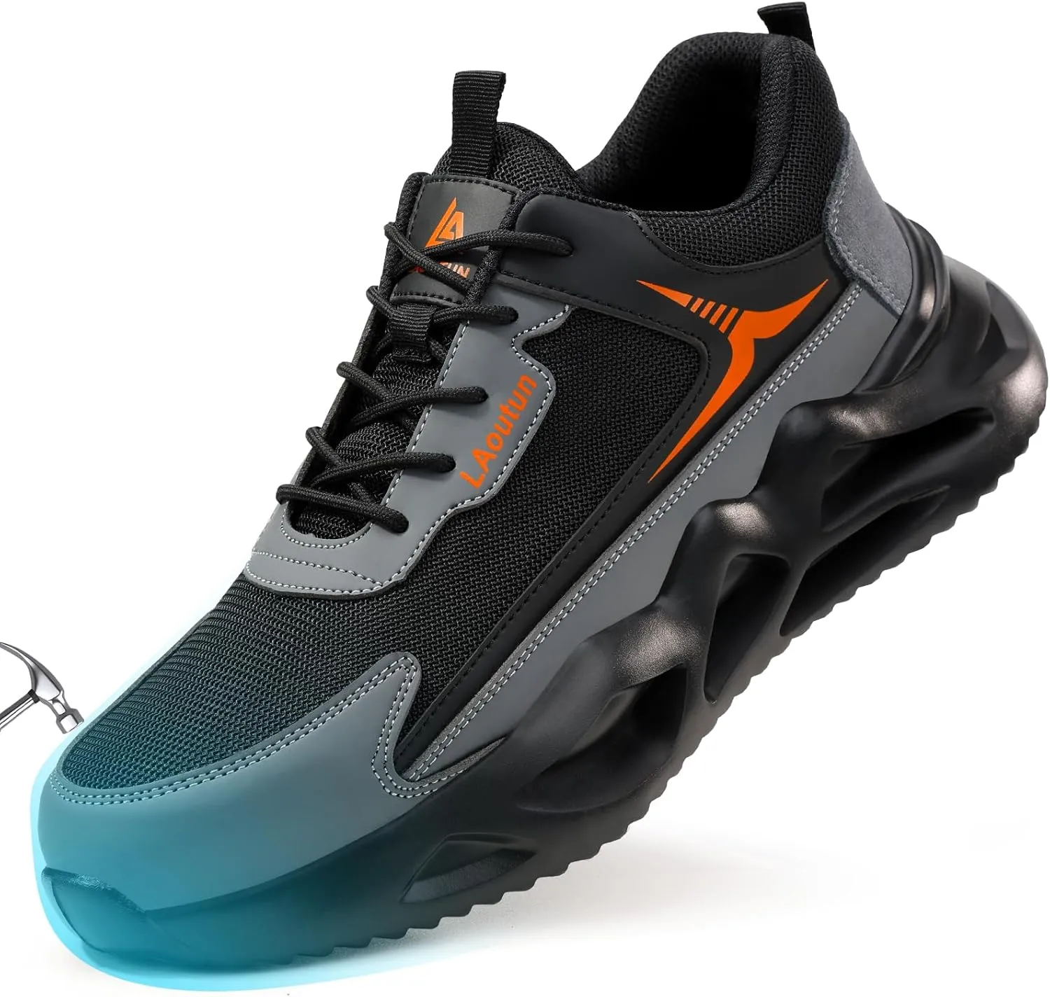 LAoutun Steel Toe Shoes for Men Women Safety Work Shoes Indestructible Steel Toe Sneakers Lightweight Work Shoes Toe Shoes