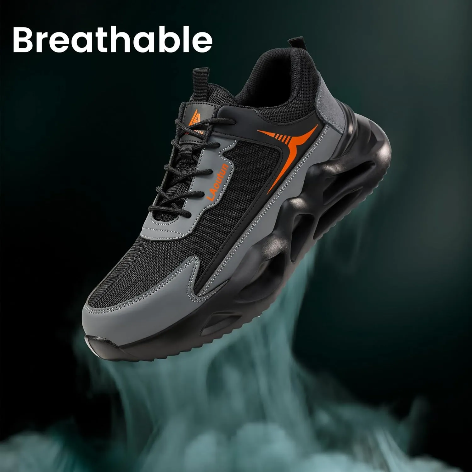 LAoutun Steel Toe Shoes for Men Women Safety Work Shoes Indestructible Steel Toe Sneakers Lightweight Work Shoes Toe Shoes