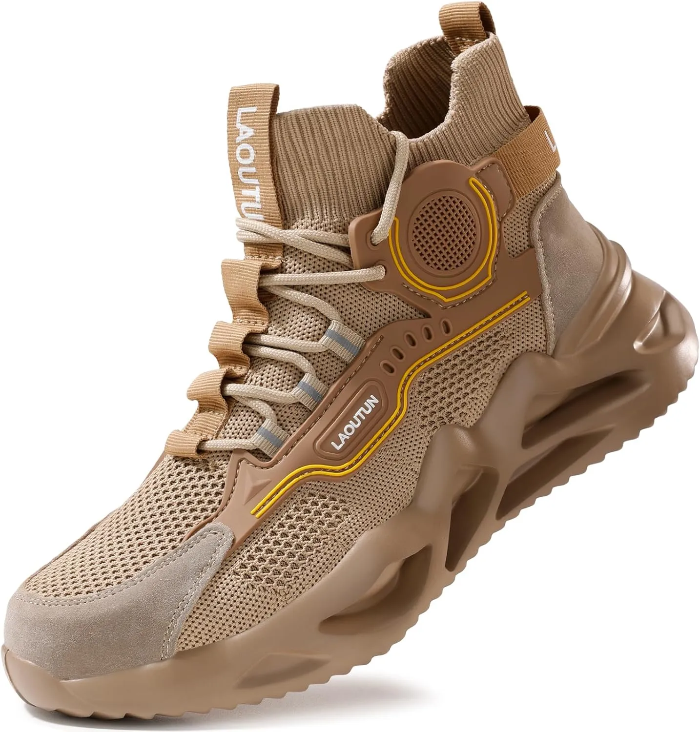 LAoutun Steel Toe Shoes for Men Women Work Shoes Safety Sneakers Shoes Comfortable Lightweight Puncture Proof Slip on Indestructible Work Shoes