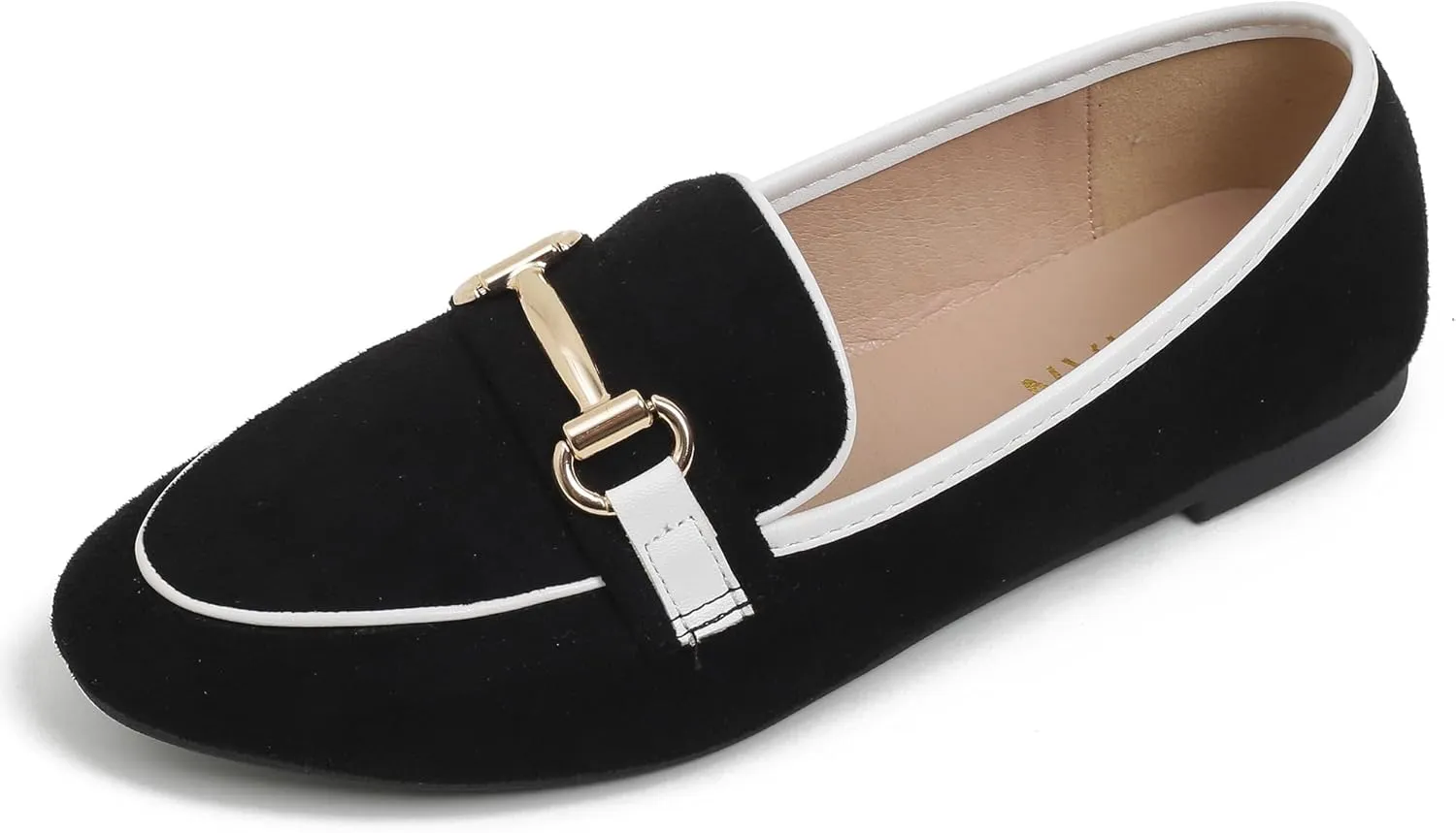 Loafers for Women Flats Shoes Womens Penny Loafers Slip On Pointed Toe Comfortable Office Work Driving Flats Fashion Dress Shoes for Women Black Size 5.5