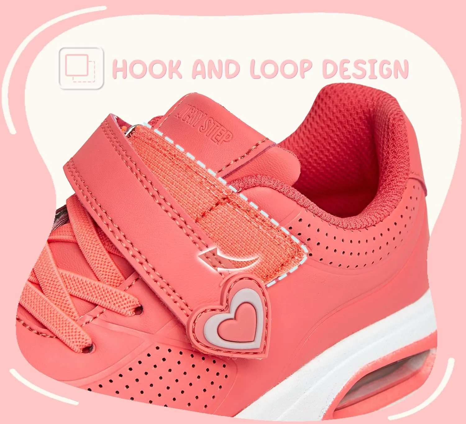 LUCKY STEP Boys Girls Athletic Running Shoes Air Lightweight Fashion Sneakers Casual Breathable Tennis Trainers for Little Kids