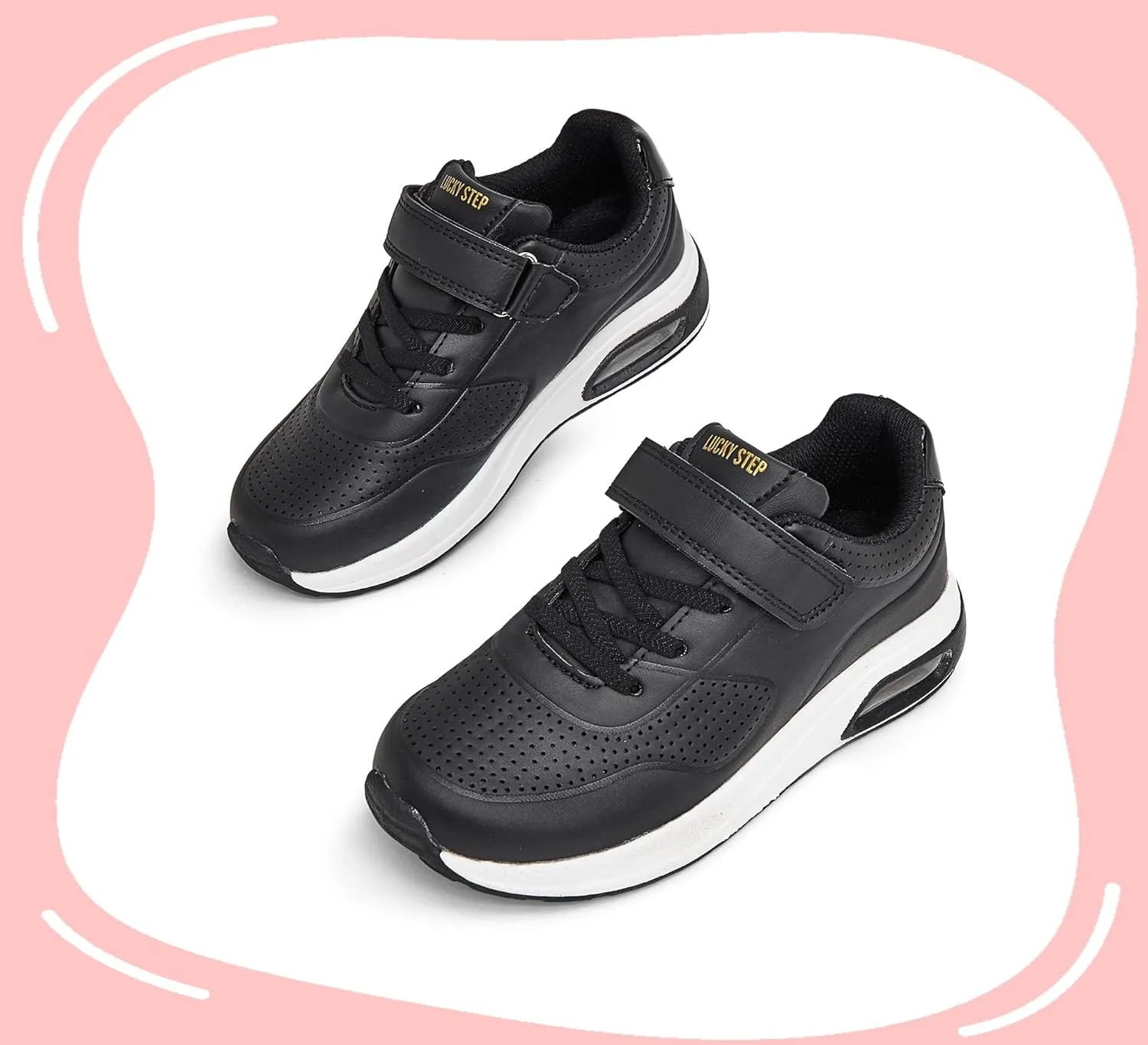 LUCKY STEP Boys Girls Athletic Running Shoes Air Lightweight Fashion Sneakers Casual Breathable Tennis Trainers for Little Kids