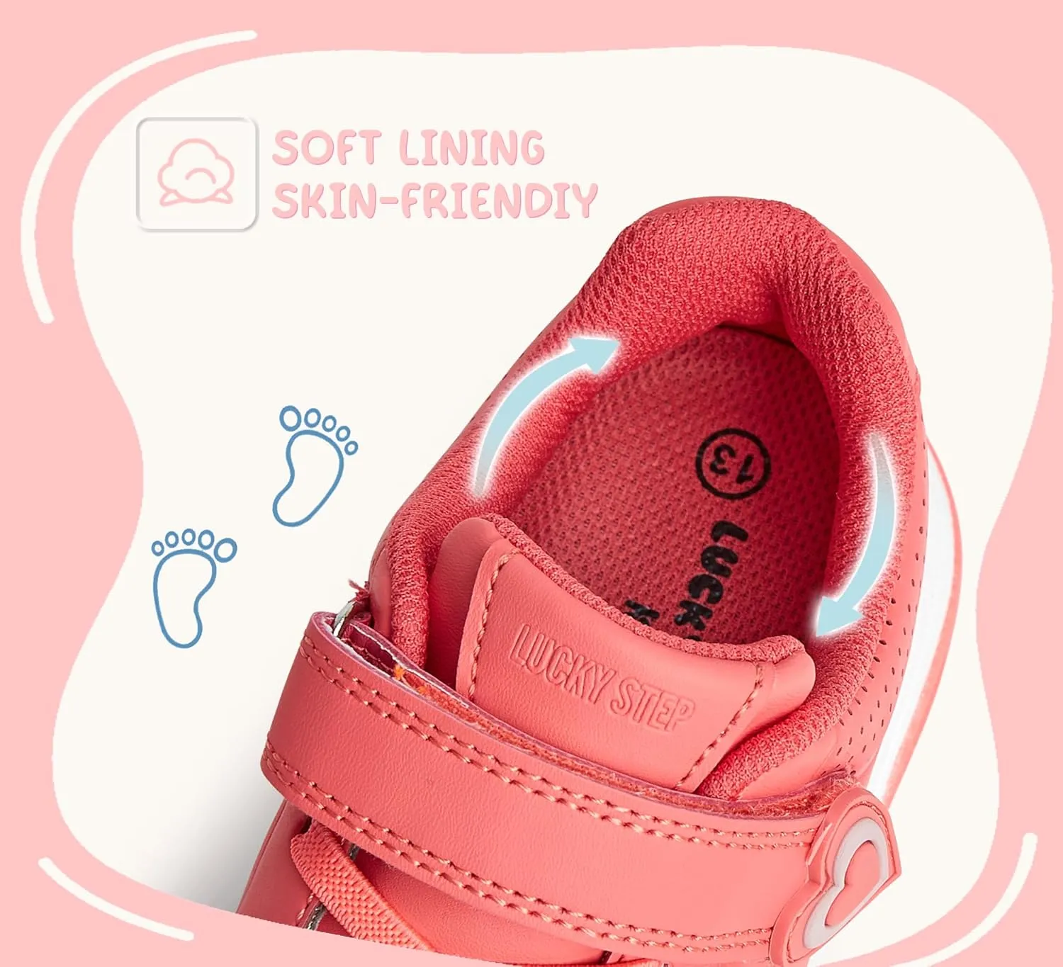 LUCKY STEP Boys Girls Athletic Running Shoes Air Lightweight Fashion Sneakers Casual Breathable Tennis Trainers for Little Kids