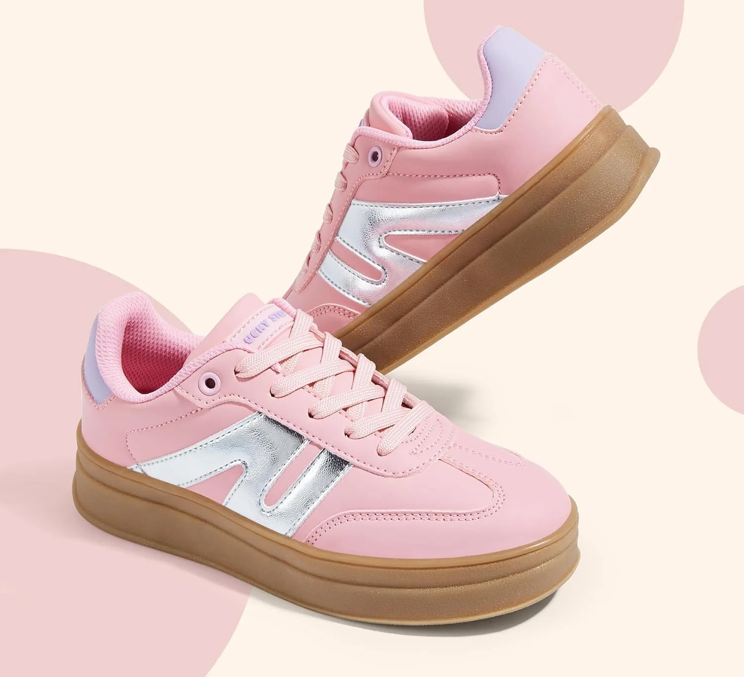 LUCKY STEP Boys Girls Platform Sneakers Fashion Casual Non Slip Walking Shoes Classic Retro Tennis Sneaker for Big Kids