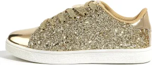 LUCKY STEP Glitter Sneakers Lace up | Fashion Sneakers | Sparkly Shoes for Women