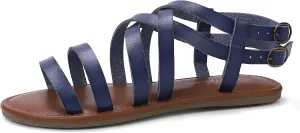 Luffymomo Women's Flat Sandals Open Toe Casual Strappy Sandals Comfortable Ankle Strap Gladiator Slides