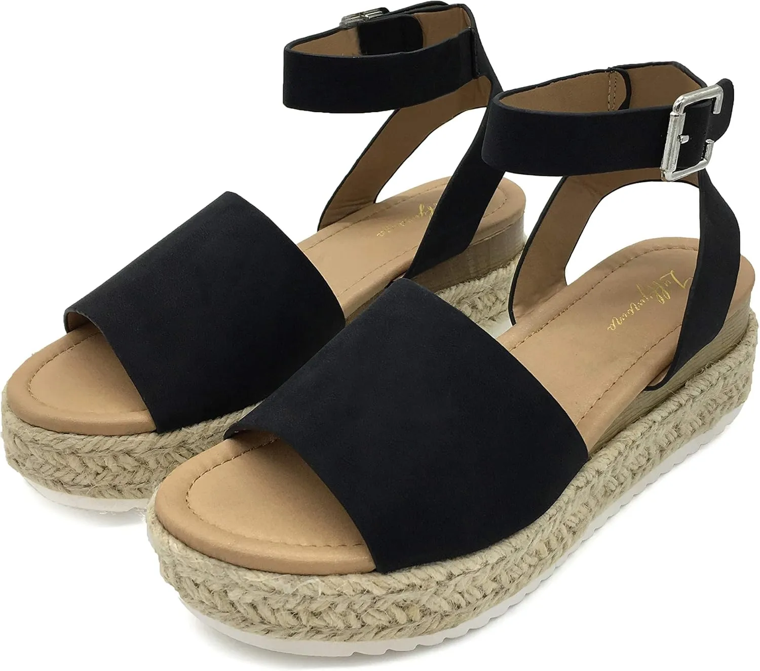 Luffymomo Women's Platform Ankle Strap Sandals Open Toe Studded Wedge Summer Sandals