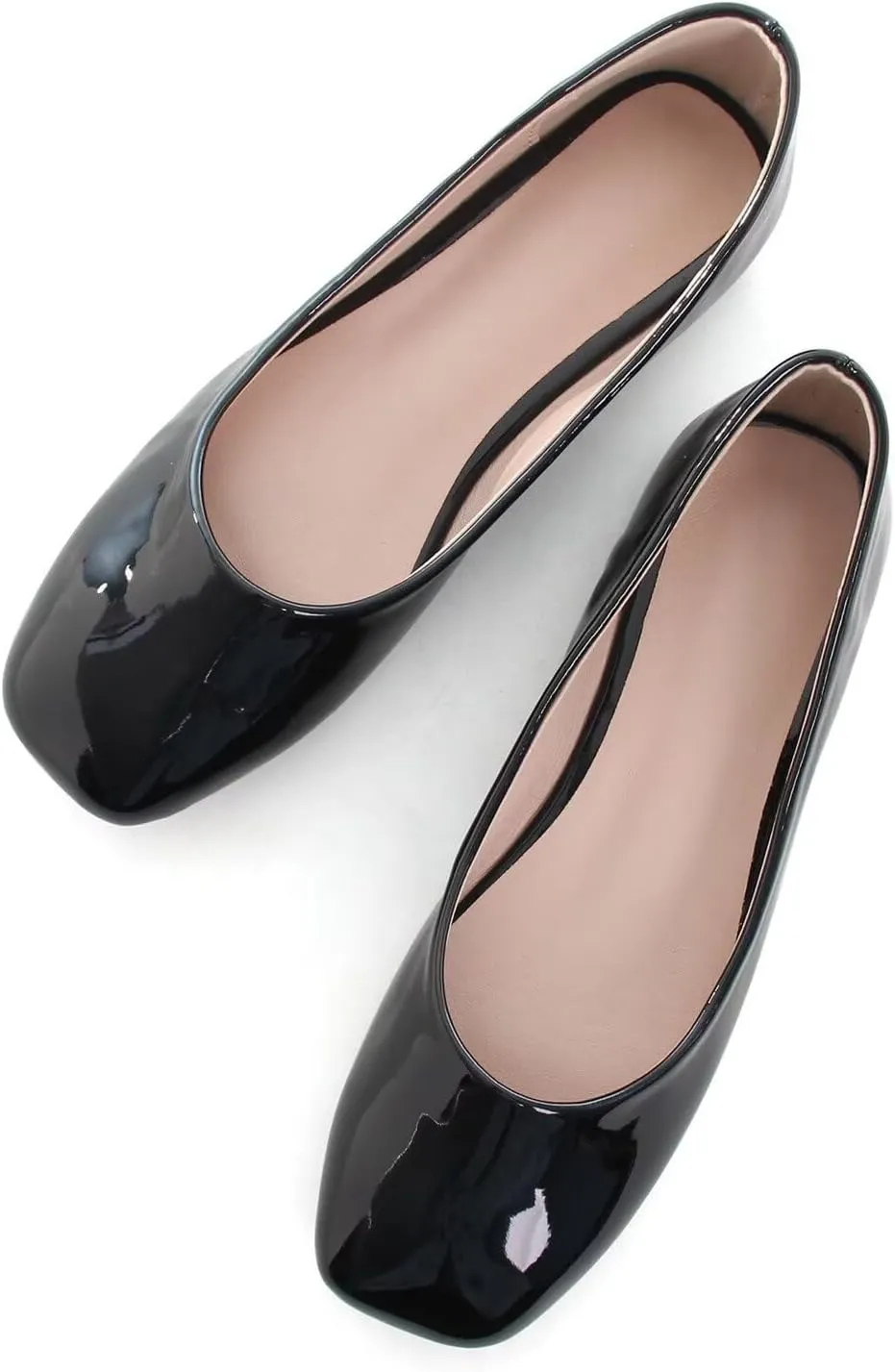 LUXINYU Flats for Women Classic Pointed Toe Slip-On Ballet Flats Soft Pu Leather Dress Shoes Comfortable Loafers Lightweight