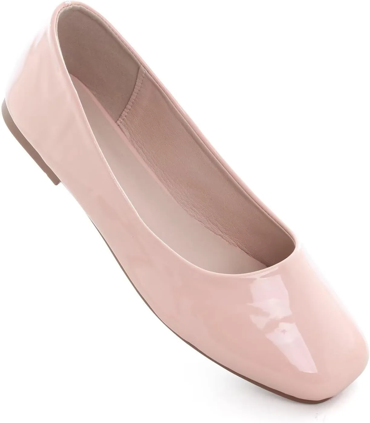 LUXINYU Flats for Women Classic Pointed Toe Slip-On Ballet Flats Soft Pu Leather Dress Shoes Comfortable Loafers Lightweight