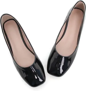 LUXINYU Flats for Women Classic Pointed Toe Slip-On Ballet Flats Soft Pu Leather Dress Shoes Comfortable Loafers Lightweight