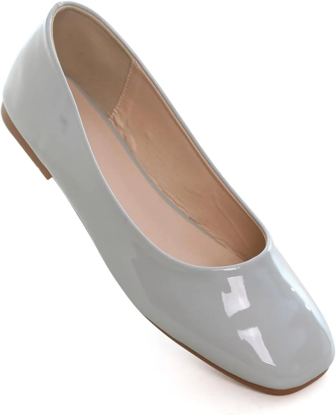 LUXINYU Flats for Women Classic Pointed Toe Slip-On Ballet Flats Soft Pu Leather Dress Shoes Comfortable Loafers Lightweight