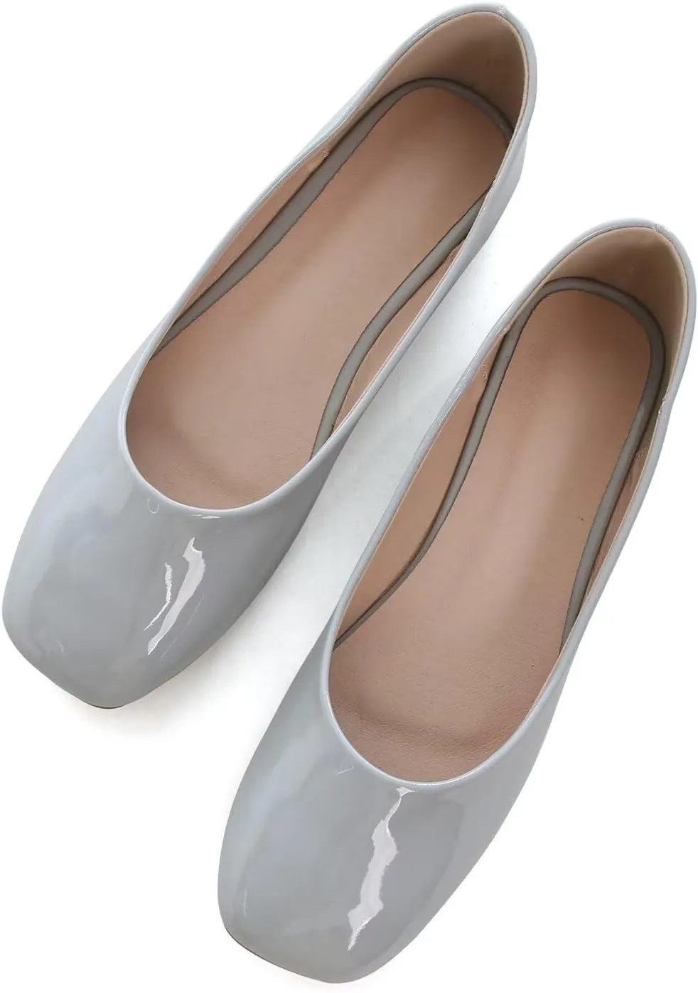 LUXINYU Flats for Women Classic Pointed Toe Slip-On Ballet Flats Soft Pu Leather Dress Shoes Comfortable Loafers Lightweight