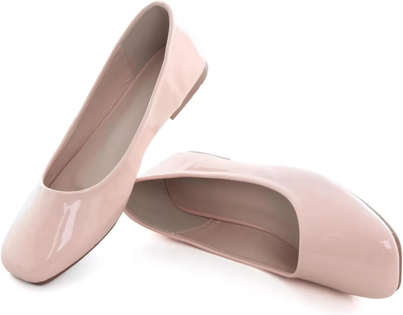 LUXINYU Flats for Women Classic Pointed Toe Slip-On Ballet Flats Soft Pu Leather Dress Shoes Comfortable Loafers Lightweight
