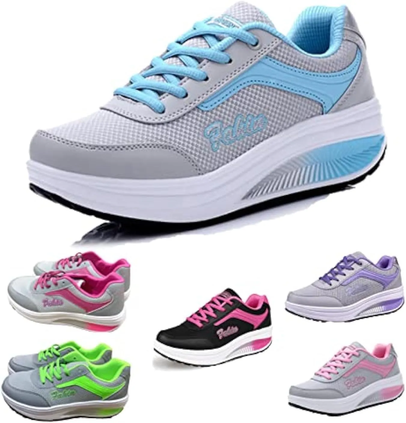 Lymphvity Womens lace-up Walking Shoes Arch Support Breathable Wedge Platform Sneakers Low-top Casual Light Weight Orthotic Sneakers for Plantar Fasciitis