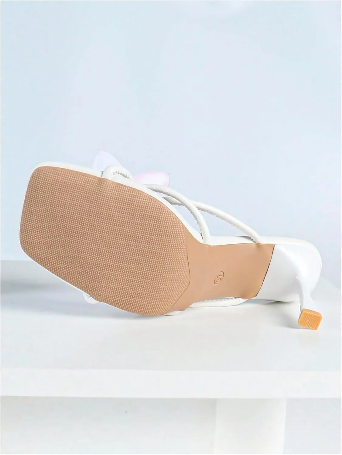 MakeMeChic Women's Open Toe Floral Kitten Heels Flower Summer Beach Sandals