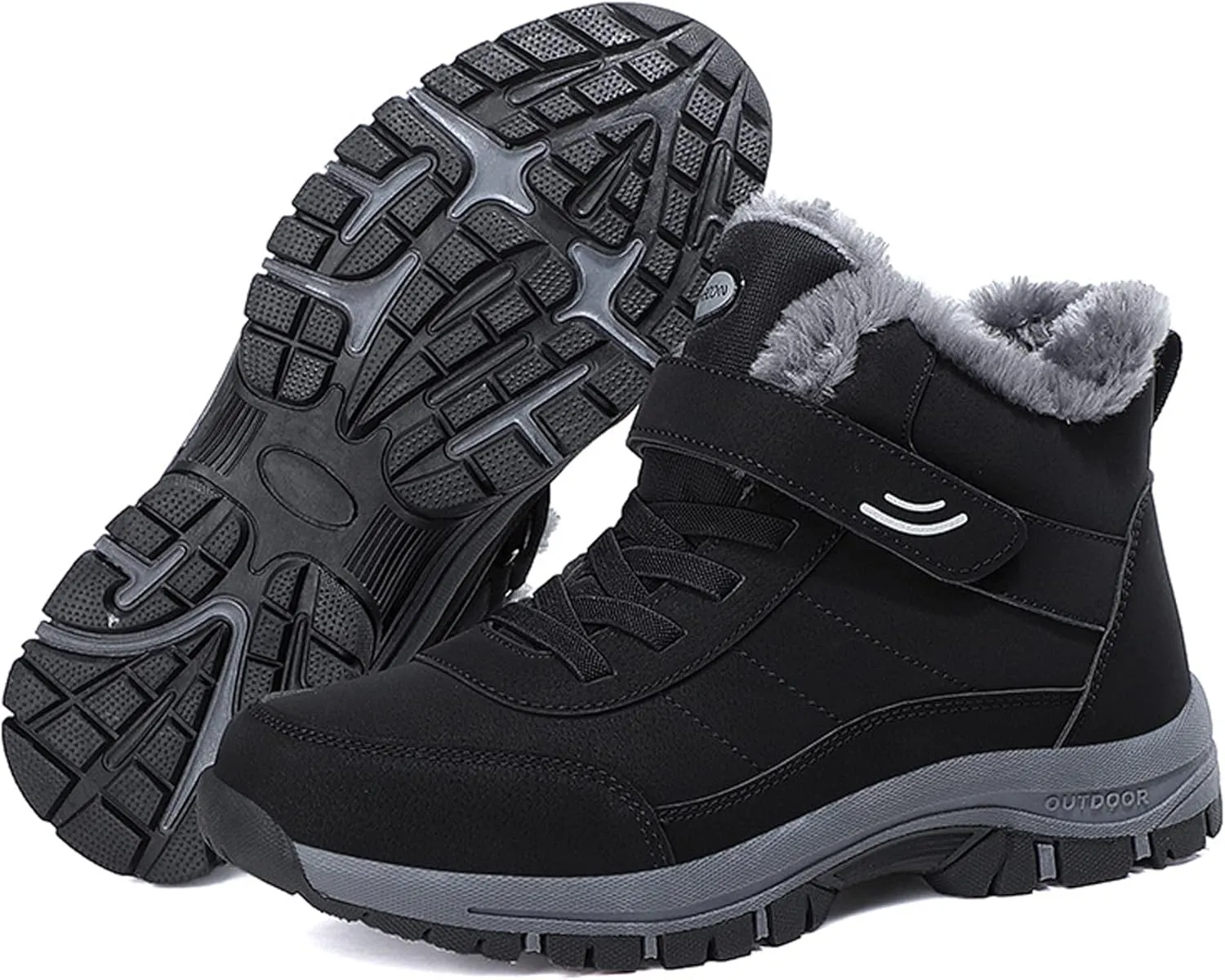 Men's and women's autumn and winter high help velvet cotton shoes elderly shoes sports anti-skid snow boots