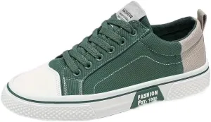 Men's Casual Canvas Skate Sneakers - Classic Streetwear Low-Top Design, Round Toe, Perfect for Spring & Autumn
