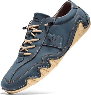 Men's Casual Leather Fashion Sneakers Ankle Chukka Boots Slip On Lightweight Loafers Walking Casual Dress Sneaker