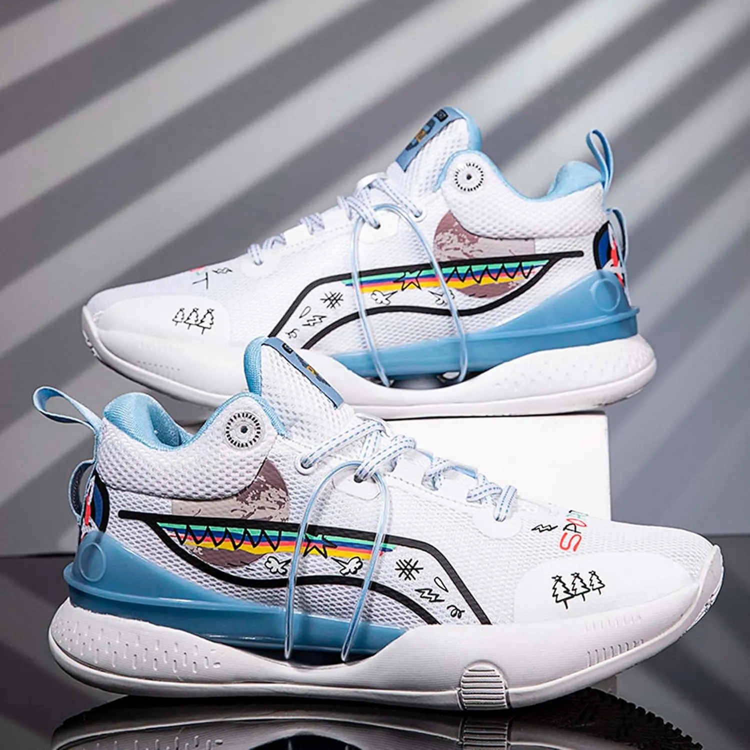 Men's Fashion Basketball Shoes Youth Indoor or Outdoor Professional Competition Training Sneakers Women's Anti-Slip Jogging Tennis Sneakers