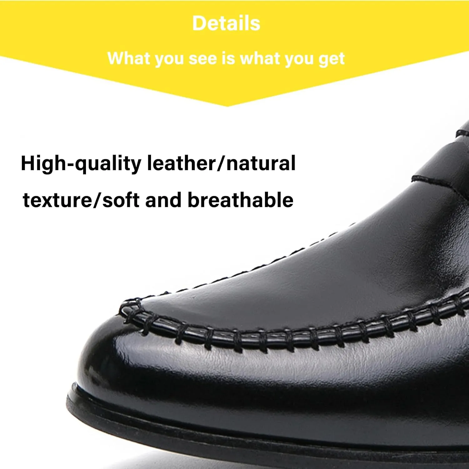 Men's Leather Block Mid-Heel Slip-On Formal Loafers Shoes Retro Handmade Pointed Chunky Heel Non-Slip Slip On Low Top Business Chelsea Oxford Shoes for Work Party Wedding Office