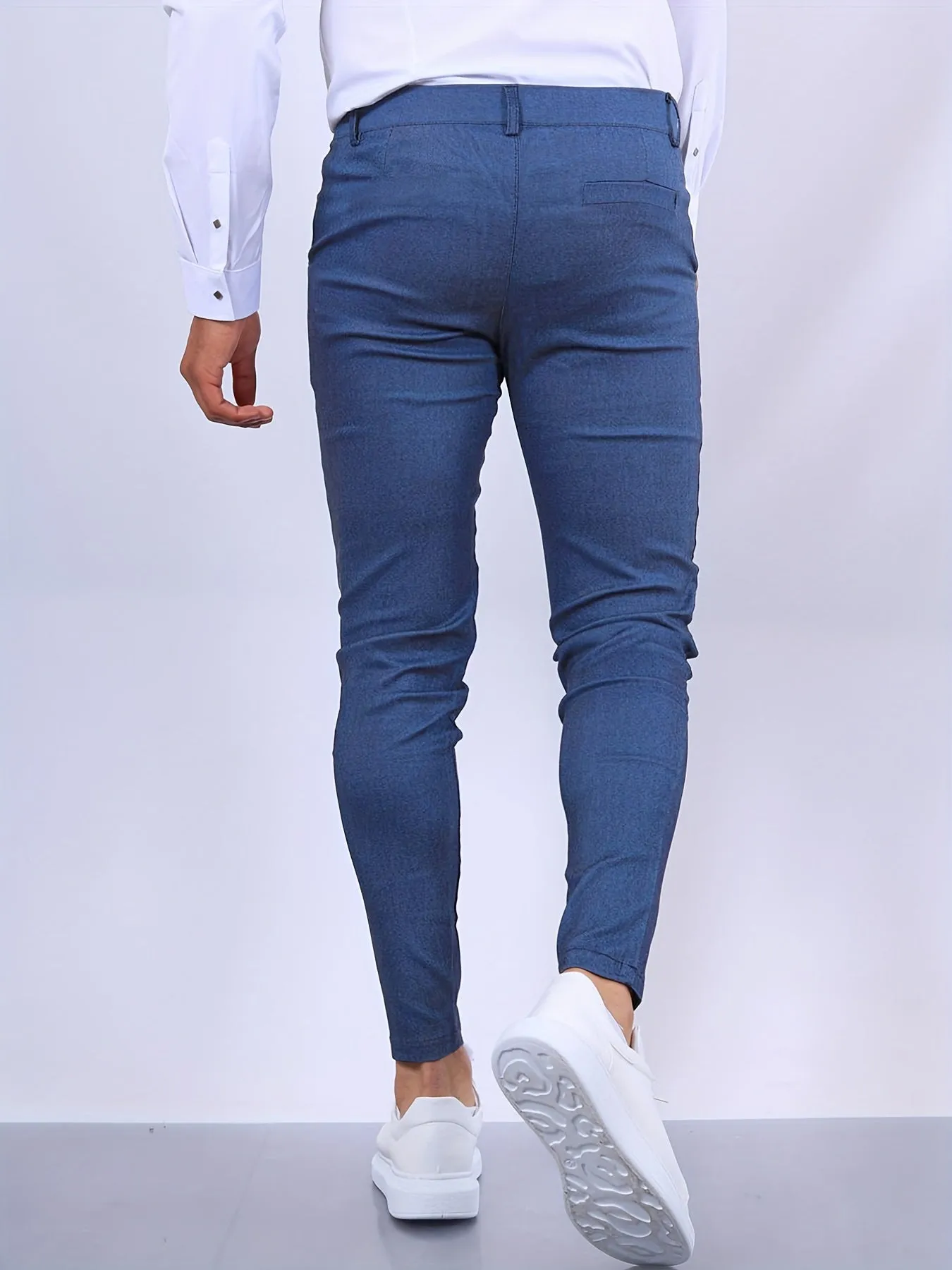 Men’s Slim Fit Trousers – Stretch Fabric – Smart Casual – Tapered Leg – Everyday Comfort