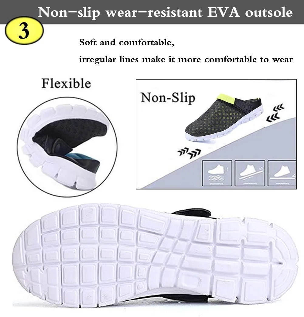 Mens Womens Garden Clogs Shoes Summer Breathable Mesh Sandals Slippers Indoor Outdoor Slippers Quick Drying Water Shoes
