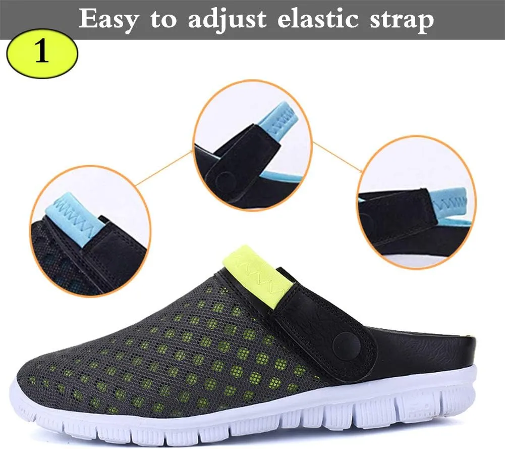 Mens Womens Garden Clogs Shoes Summer Breathable Mesh Sandals Slippers Indoor Outdoor Slippers Quick Drying Water Shoes