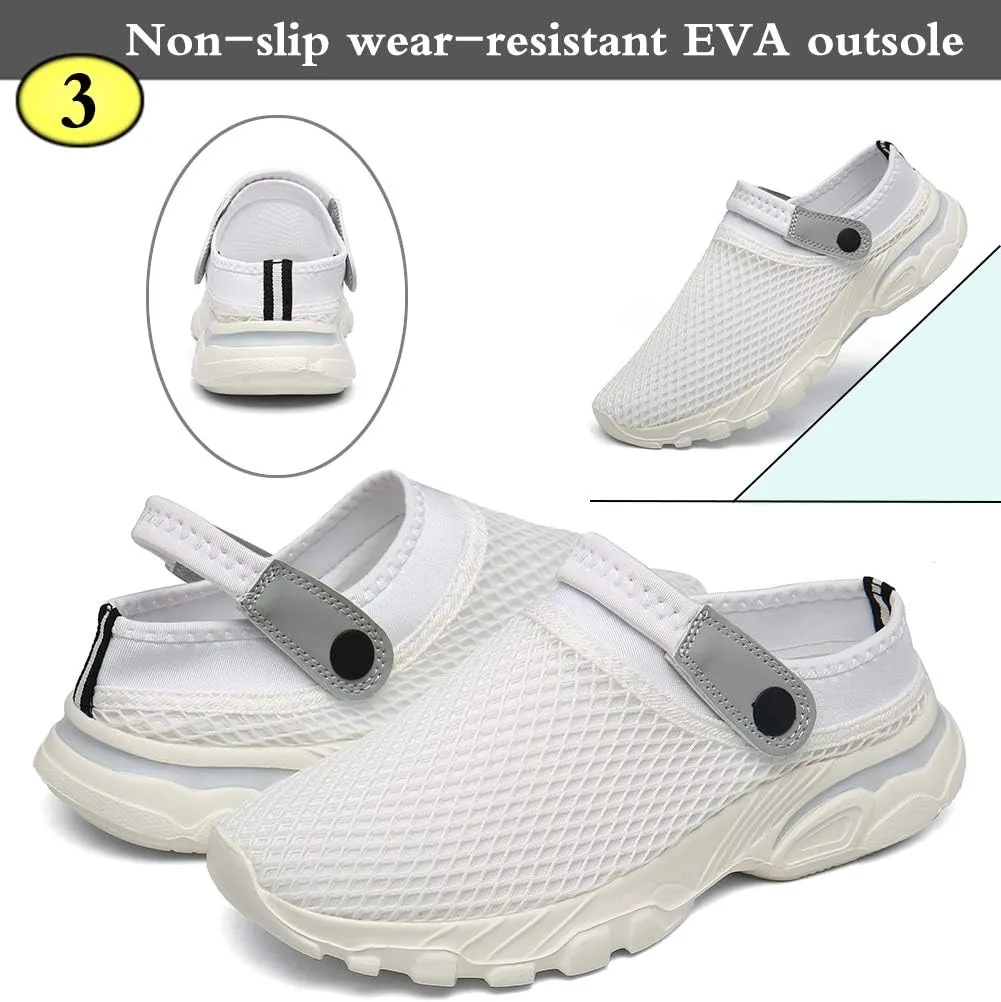 Mens Womens Garden Clogs Shoes Summer Breathable Mesh Sandals Slippers Indoor Outdoor Slippers Quick Drying Water Shoes