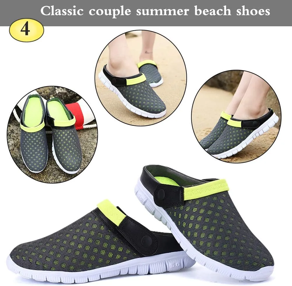 Mens Womens Garden Clogs Shoes Summer Breathable Mesh Sandals Slippers Indoor Outdoor Slippers Quick Drying Water Shoes
