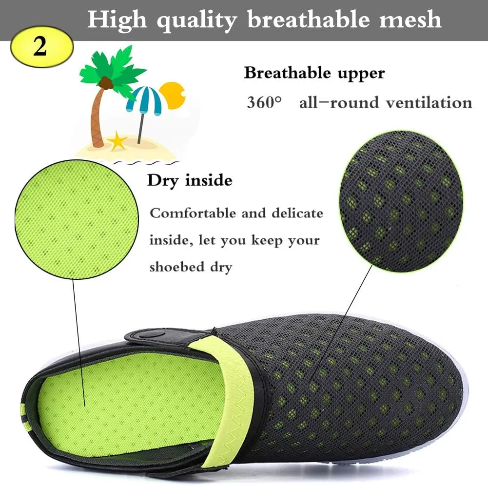 Mens Womens Garden Clogs Shoes Summer Breathable Mesh Sandals Slippers Indoor Outdoor Slippers Quick Drying Water Shoes