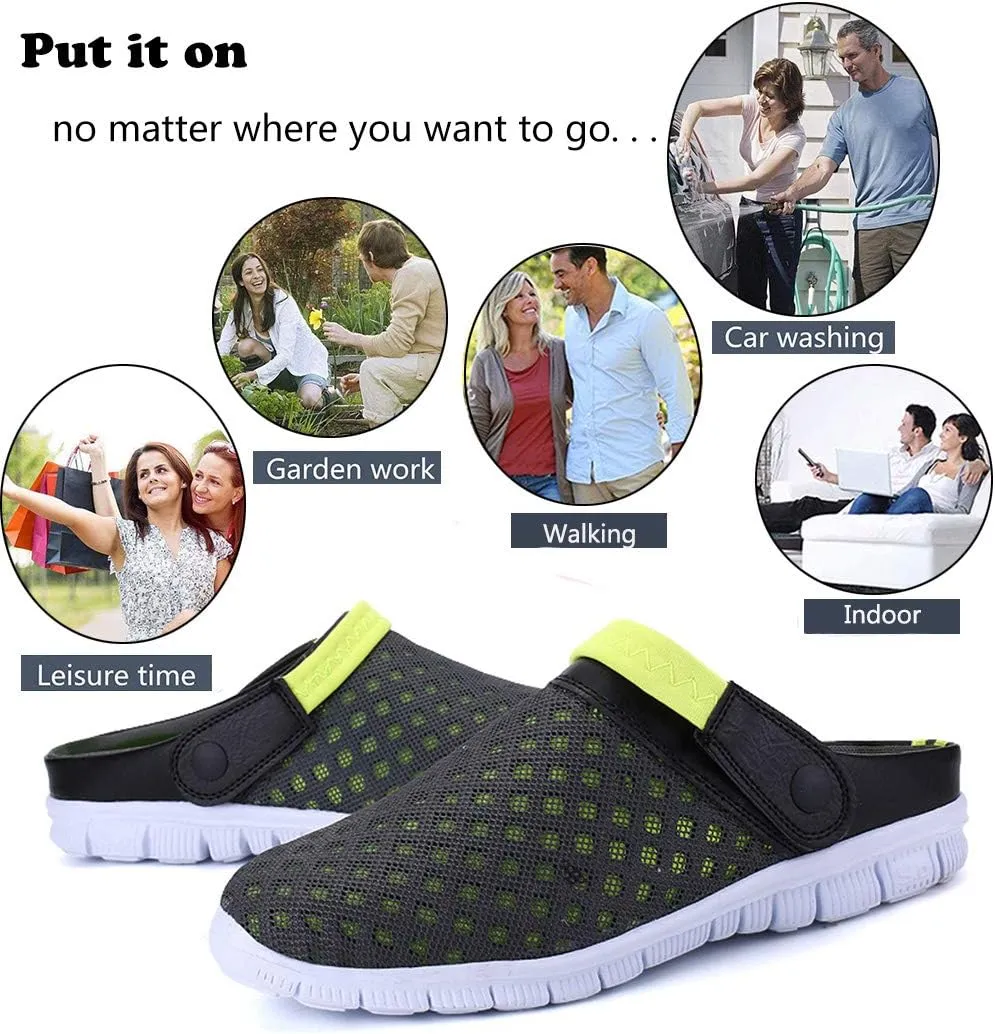 Mens Womens Garden Clogs Shoes Summer Breathable Mesh Sandals Slippers Indoor Outdoor Slippers Quick Drying Water Shoes