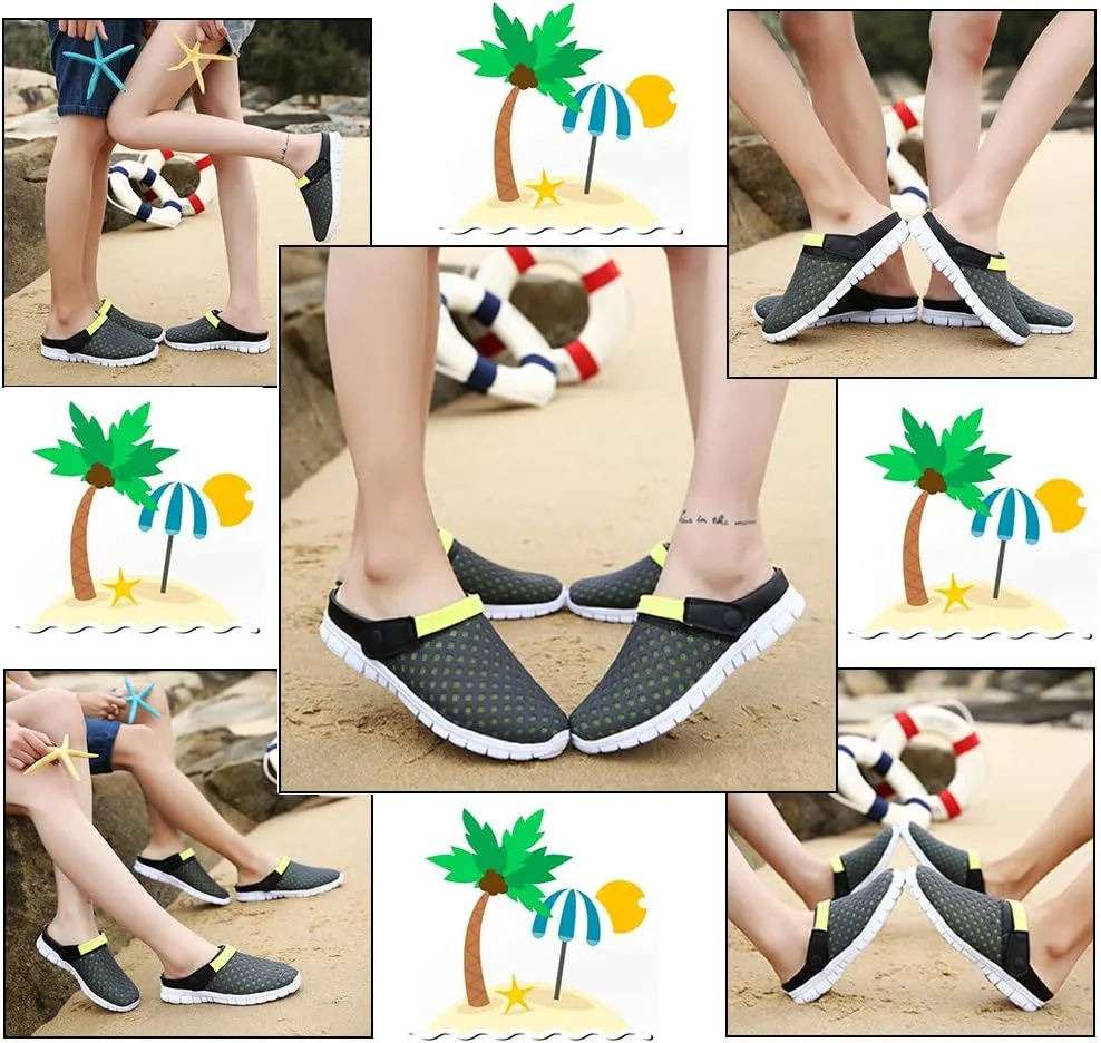 Mens Womens Garden Clogs Shoes Summer Breathable Mesh Sandals Slippers Indoor Outdoor Slippers Quick Drying Water Shoes