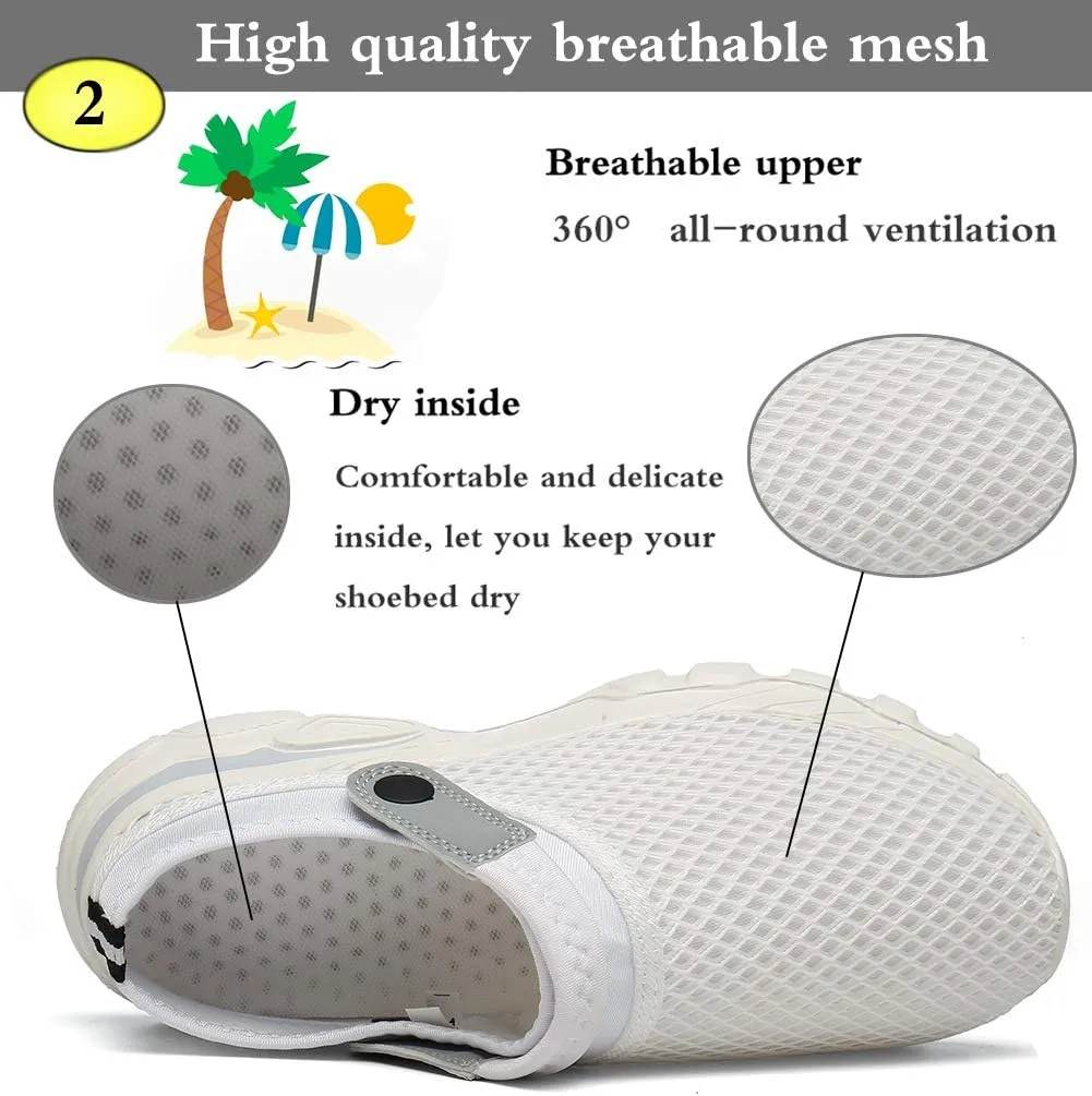 Mens Womens Garden Clogs Shoes Summer Breathable Mesh Sandals Slippers Indoor Outdoor Slippers Quick Drying Water Shoes