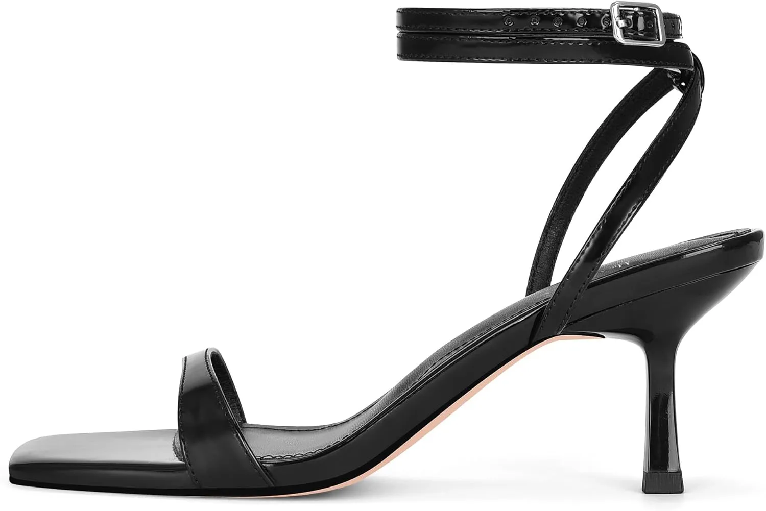MIRAAZZURRA Heeled Sandals Square Open Toe Kitten Heels Strappy Ankle Strap Low Heel Sandals for Women Party Wedding Shoes